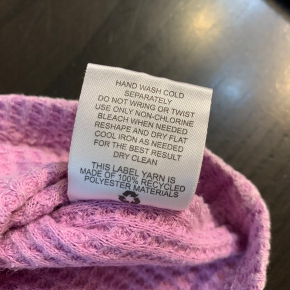 Hippie Rose Waffle Knit Button Up Shirt Lavender Purple Long Sleeve Size M - Picture 5 of 12